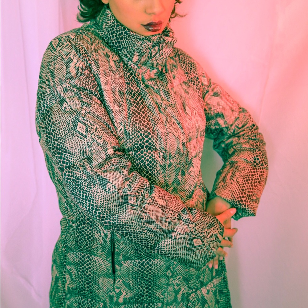 Calvin Klein Snakeskin Bubble Coat.